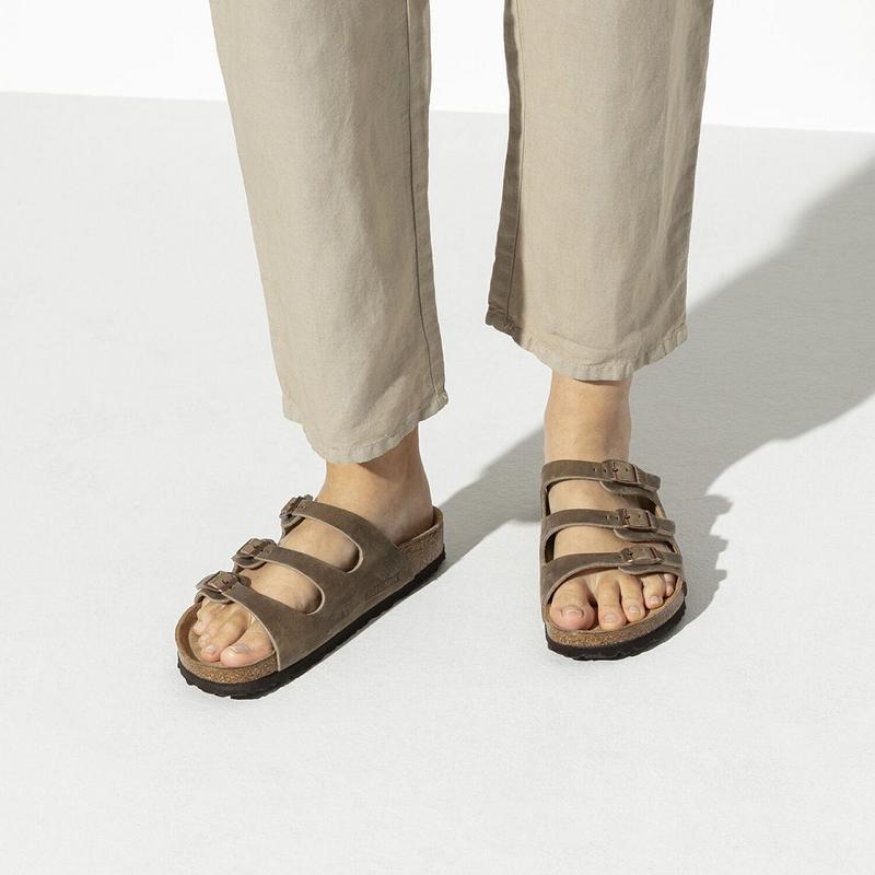 Birkenstock Soft Footbed Oiled Læder Florida Dame Brune | DK 461ZUT